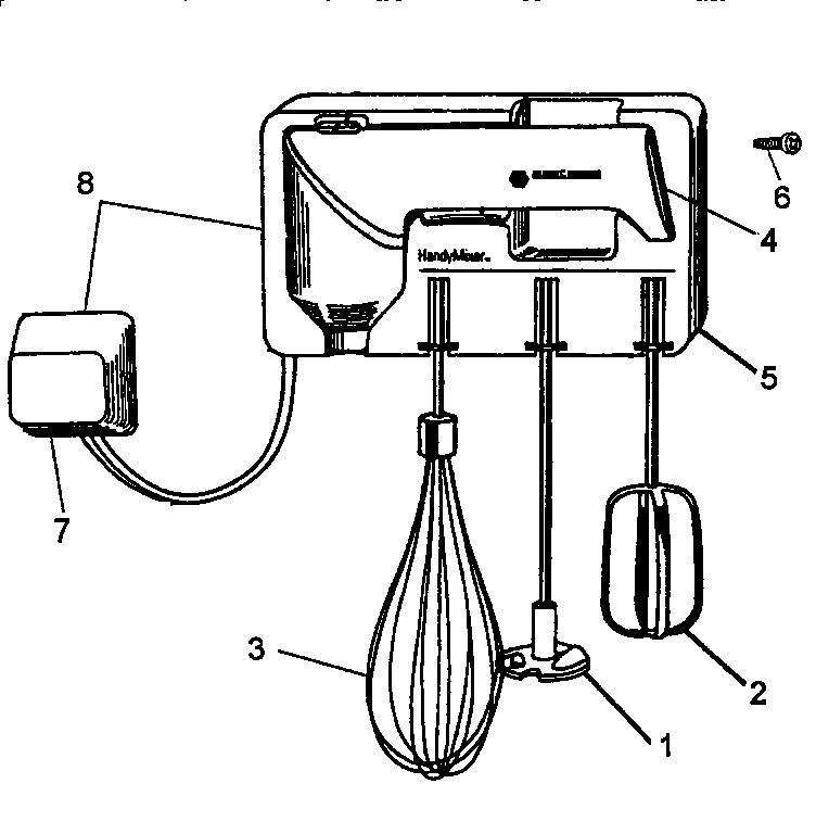 Replacement Parts Diagram and Parts List for 9220  Black and Decker Mixer